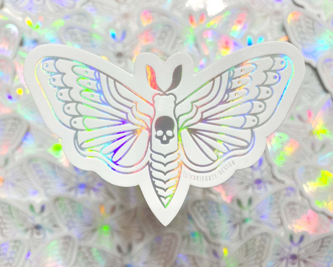 Holographic Death's Head Moth Sticker